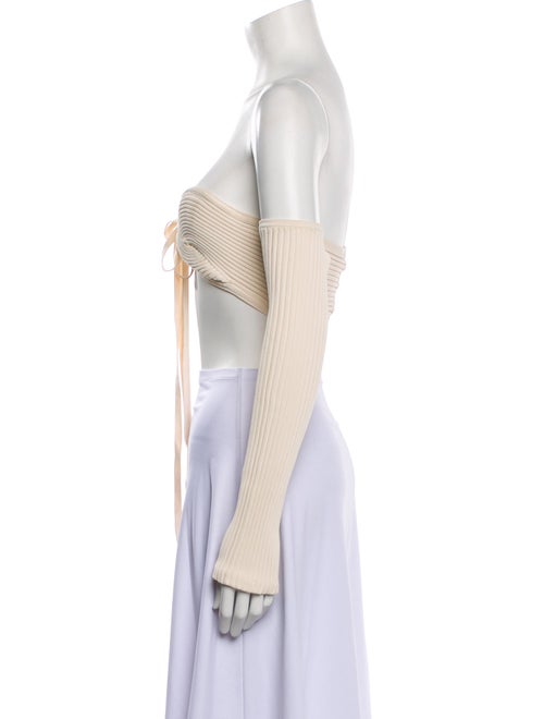 Dion Lee Off-The-Shoulder Long Sleeve Crop Top