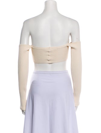 Dion Lee Off-The-Shoulder Long Sleeve Crop Top