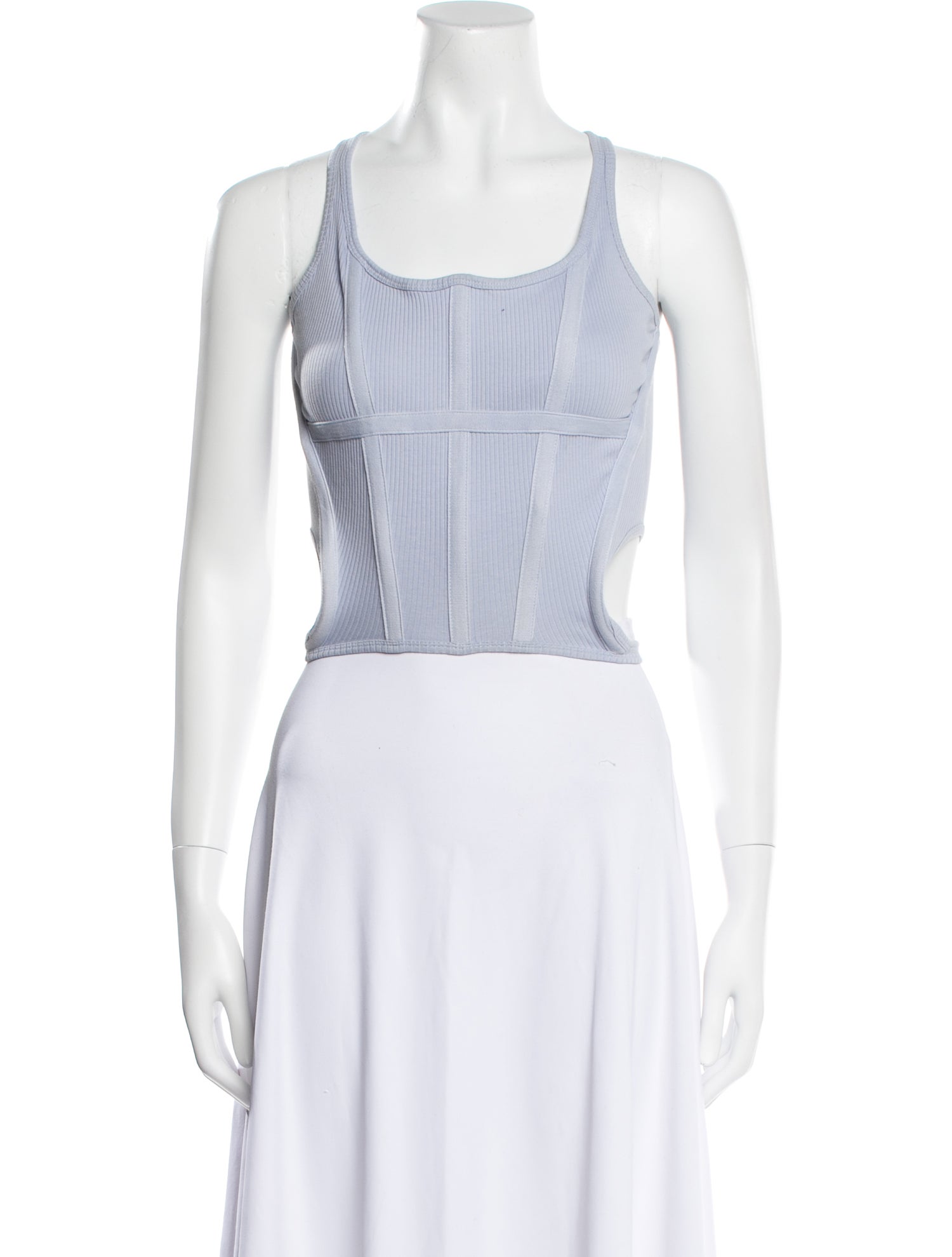 Dion Lee Square Neckline Sleeveless Crop Top