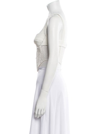 Dion Lee Square Neckline Sleeveless Crop Top