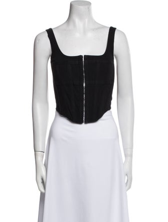 Dion Lee Square Neckline Sleeveless Crop Top