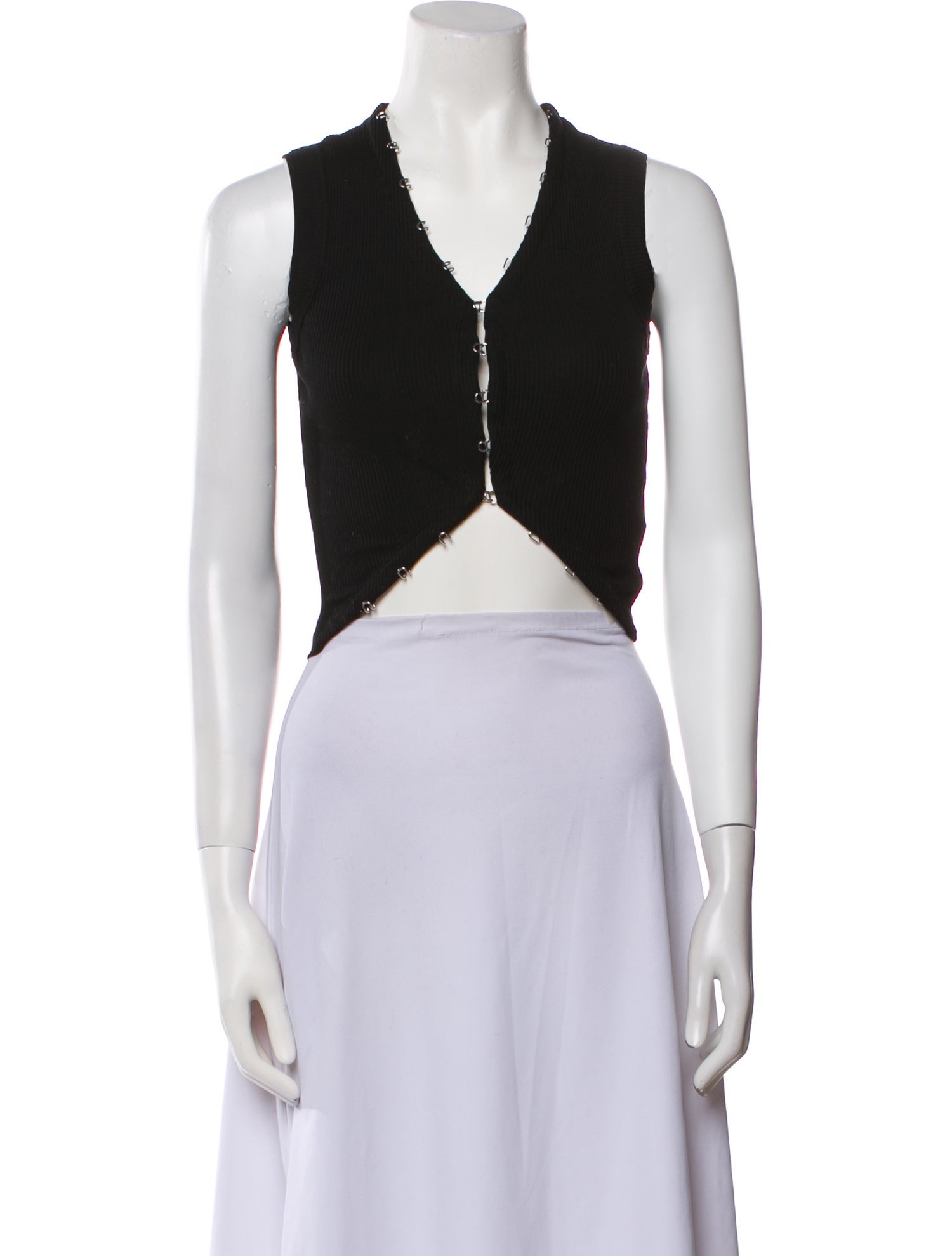 Dion Lee V-Neck Sleeveless Crop Top