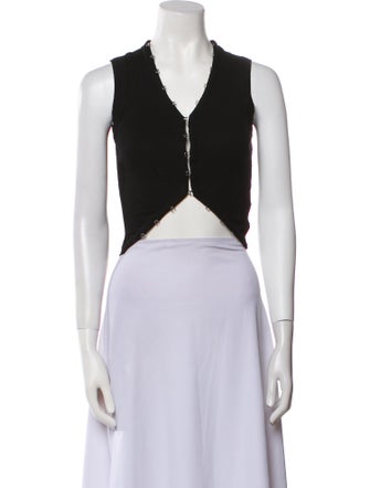 Dion Lee V-Neck Sleeveless Crop Top