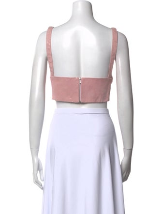 Dion Lee Leather Square Neckline Crop Top