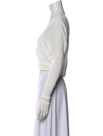 Dion Lee V-Neck Long Sleeve Crop Top