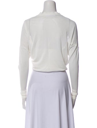 Dion Lee V-Neck Long Sleeve Crop Top