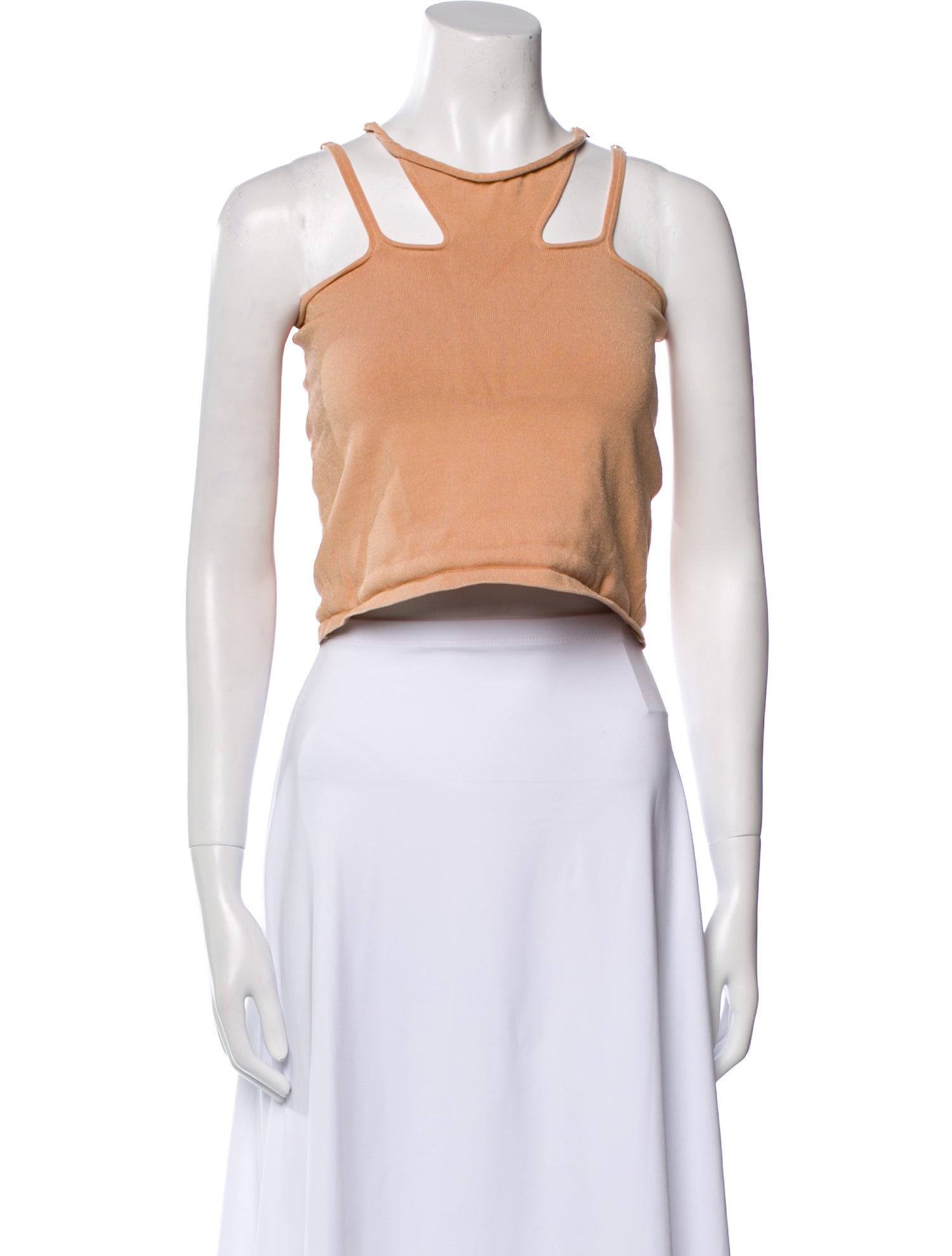 Dion Lee Square Neckline Sleeveless Crop Top