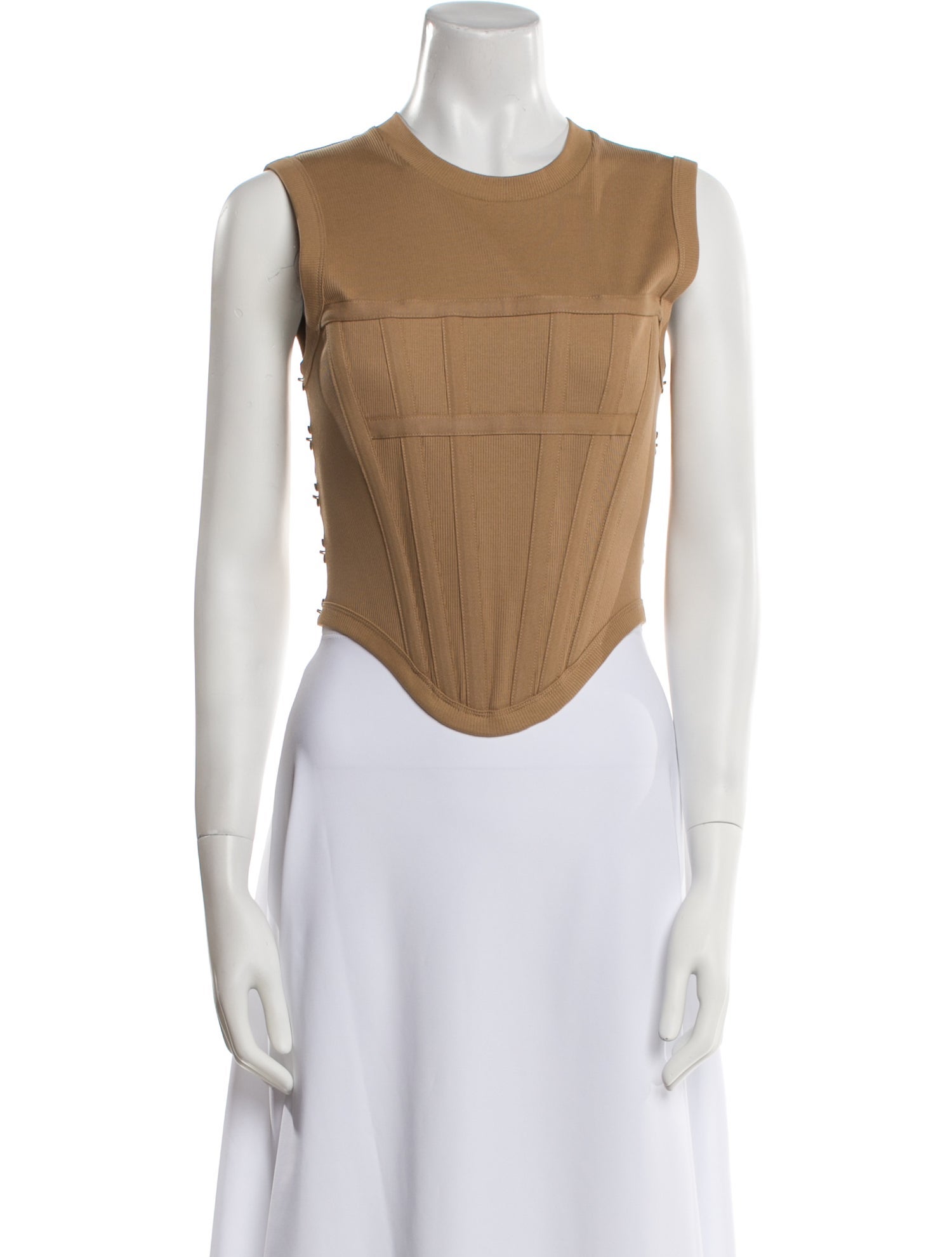 Dion Lee Crew Neck Sleeveless Crop Top