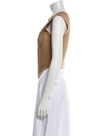 Dion Lee Crew Neck Sleeveless Crop Top