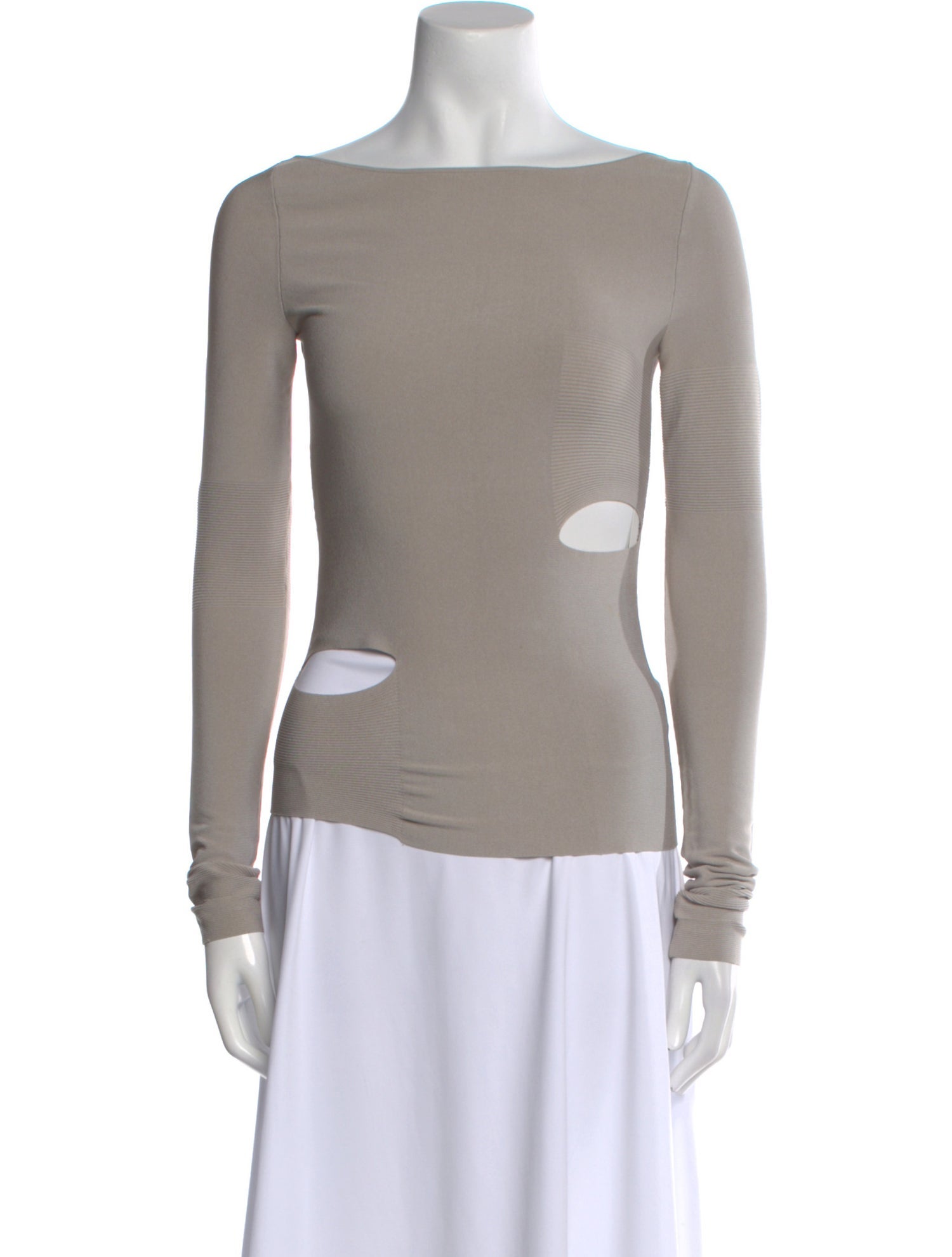 Dion Lee Bateau Neckline Long Sleeve Top