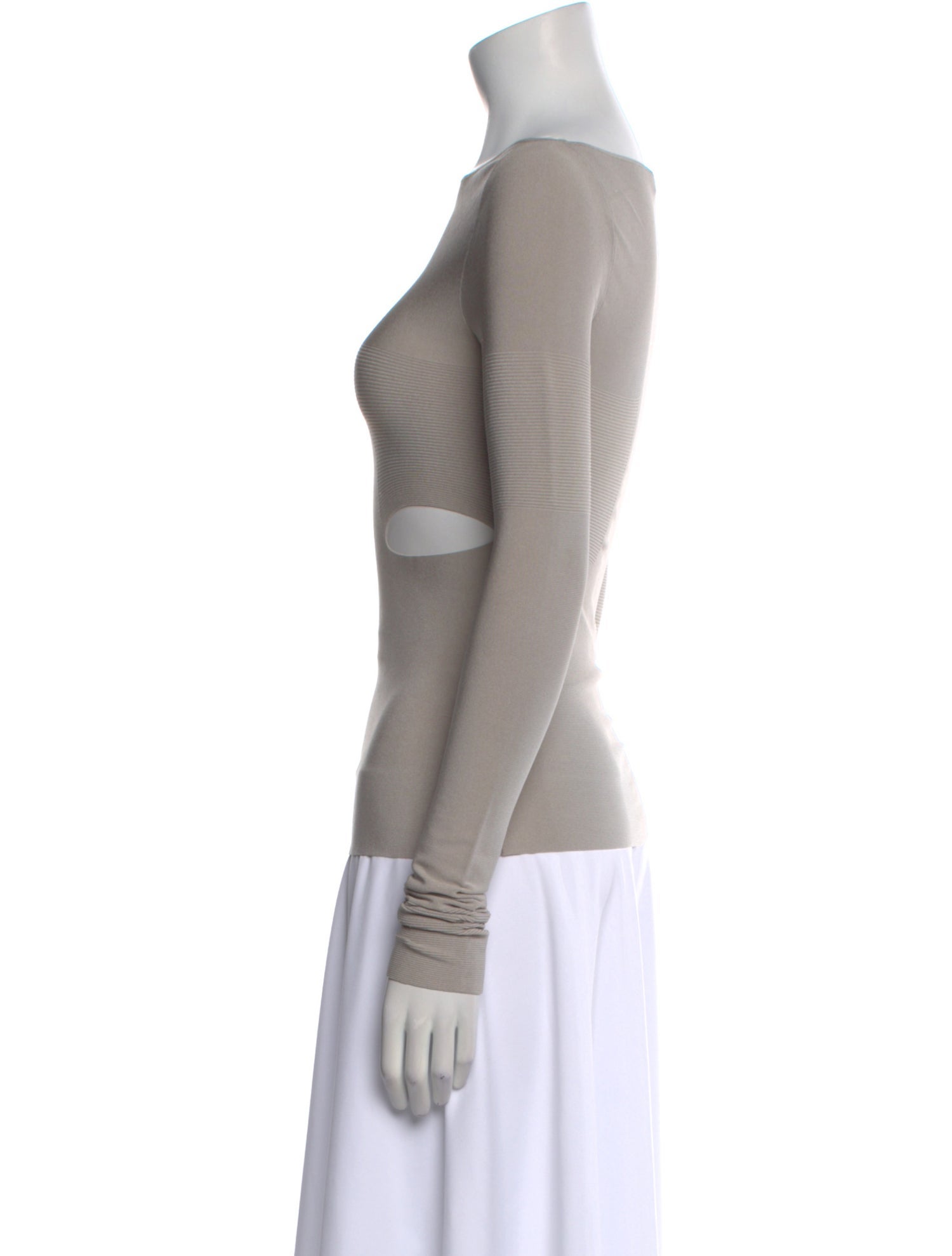 Dion Lee Bateau Neckline Long Sleeve Top