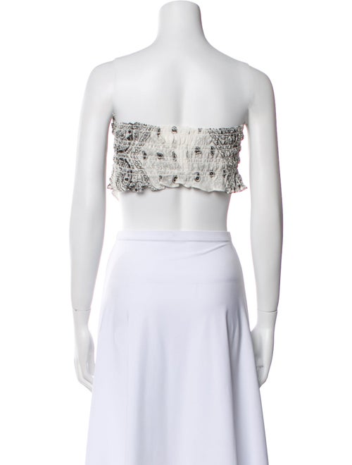 Dion Lee Paisley Print Strapless Crop Top