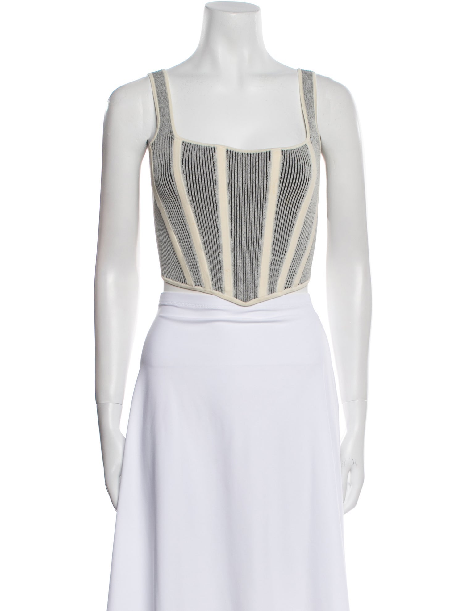 Dion Lee Striped Square Neckline Crop Top