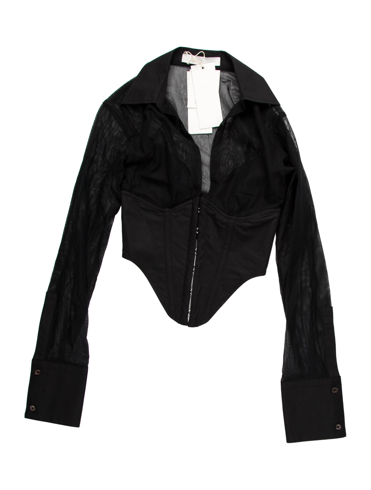 Dion Lee Plunge Neckline Long Sleeve Bodysuit