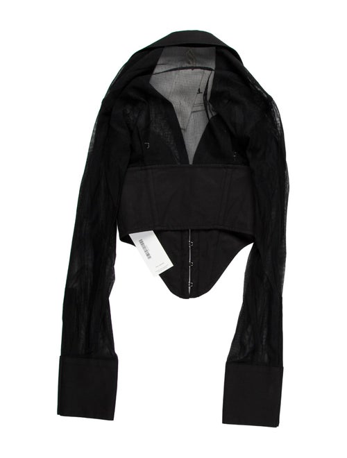 Dion Lee Plunge Neckline Long Sleeve Bodysuit