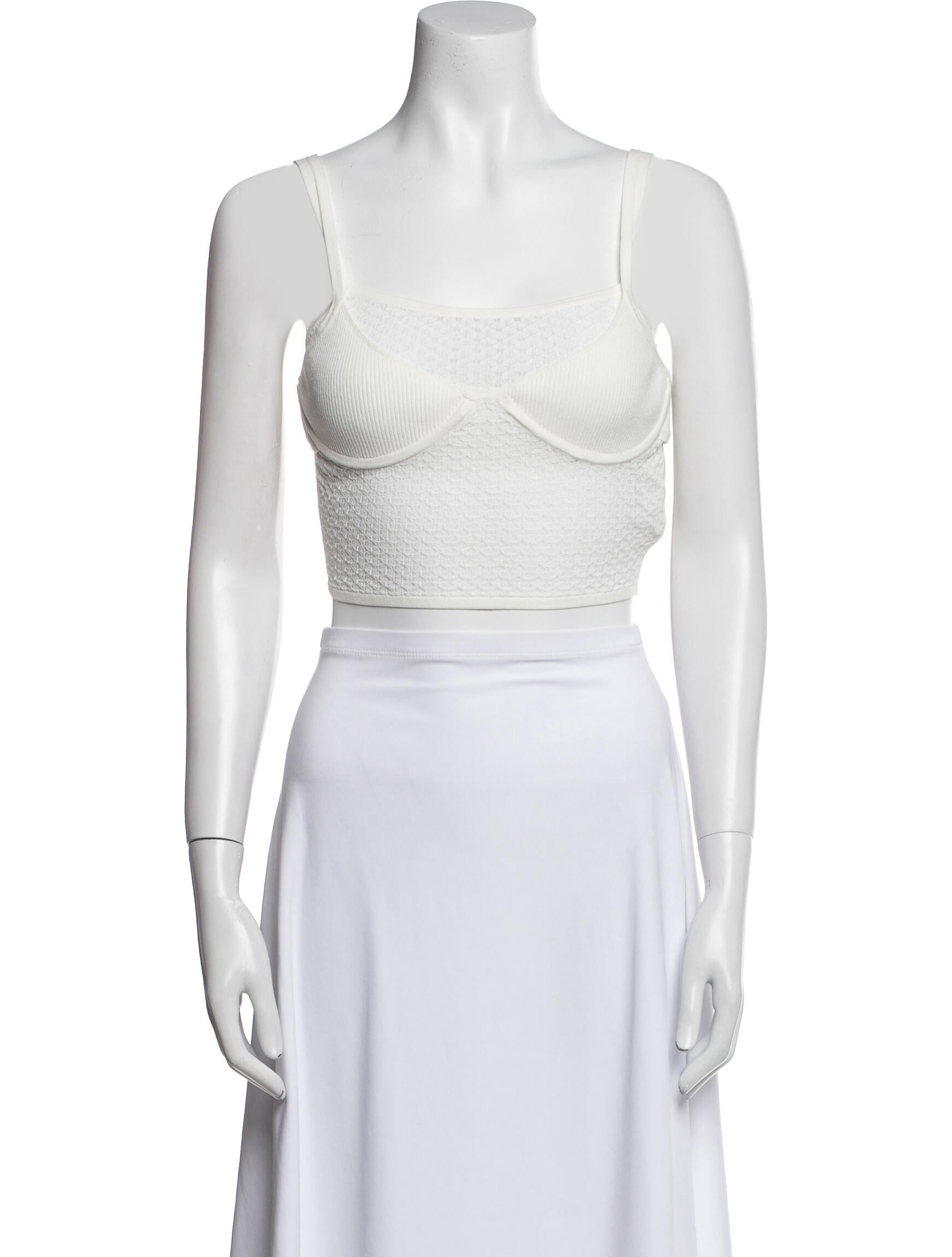 Dion Lee Square Neckline Sleeveless Crop Top
