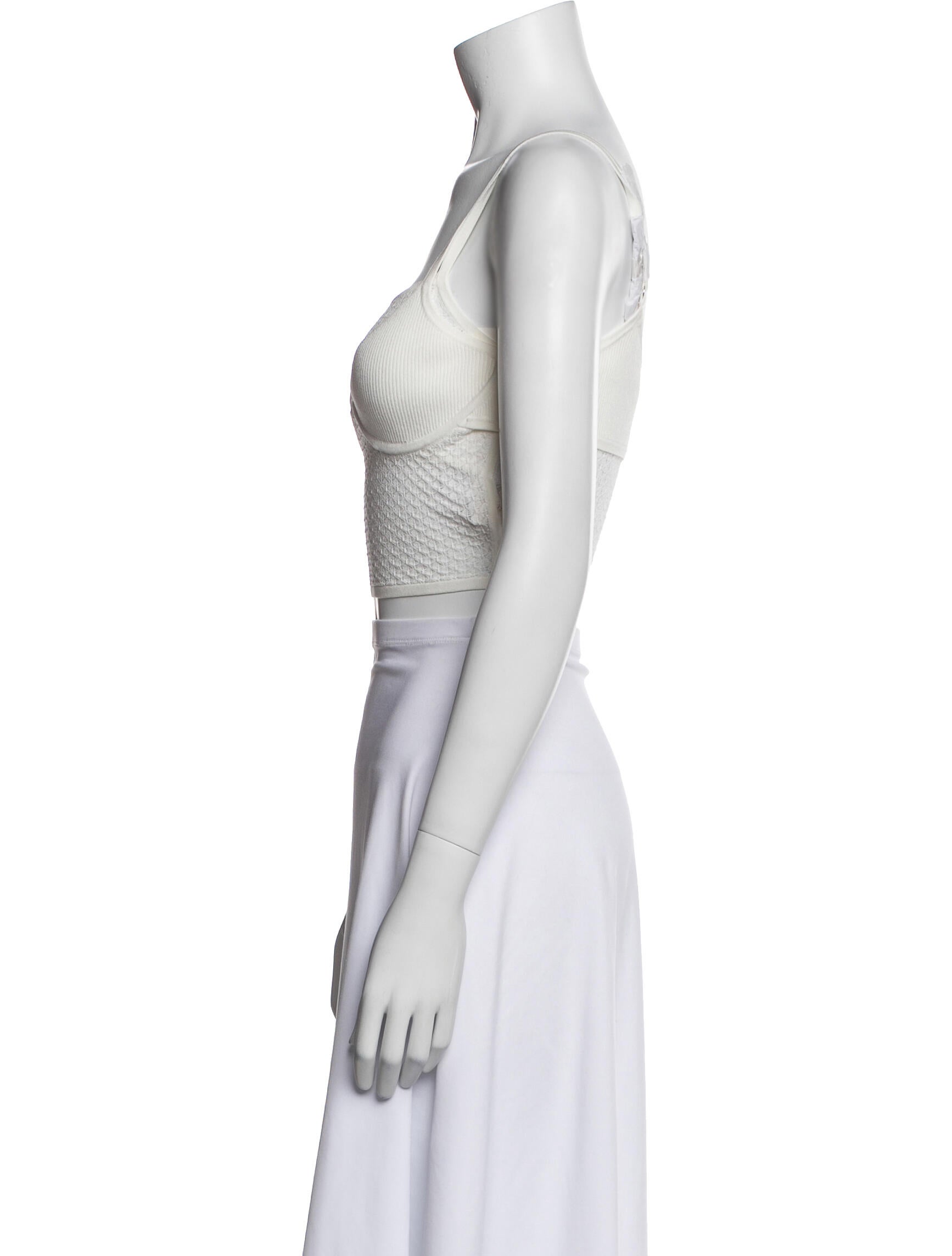 Dion Lee Square Neckline Sleeveless Crop Top