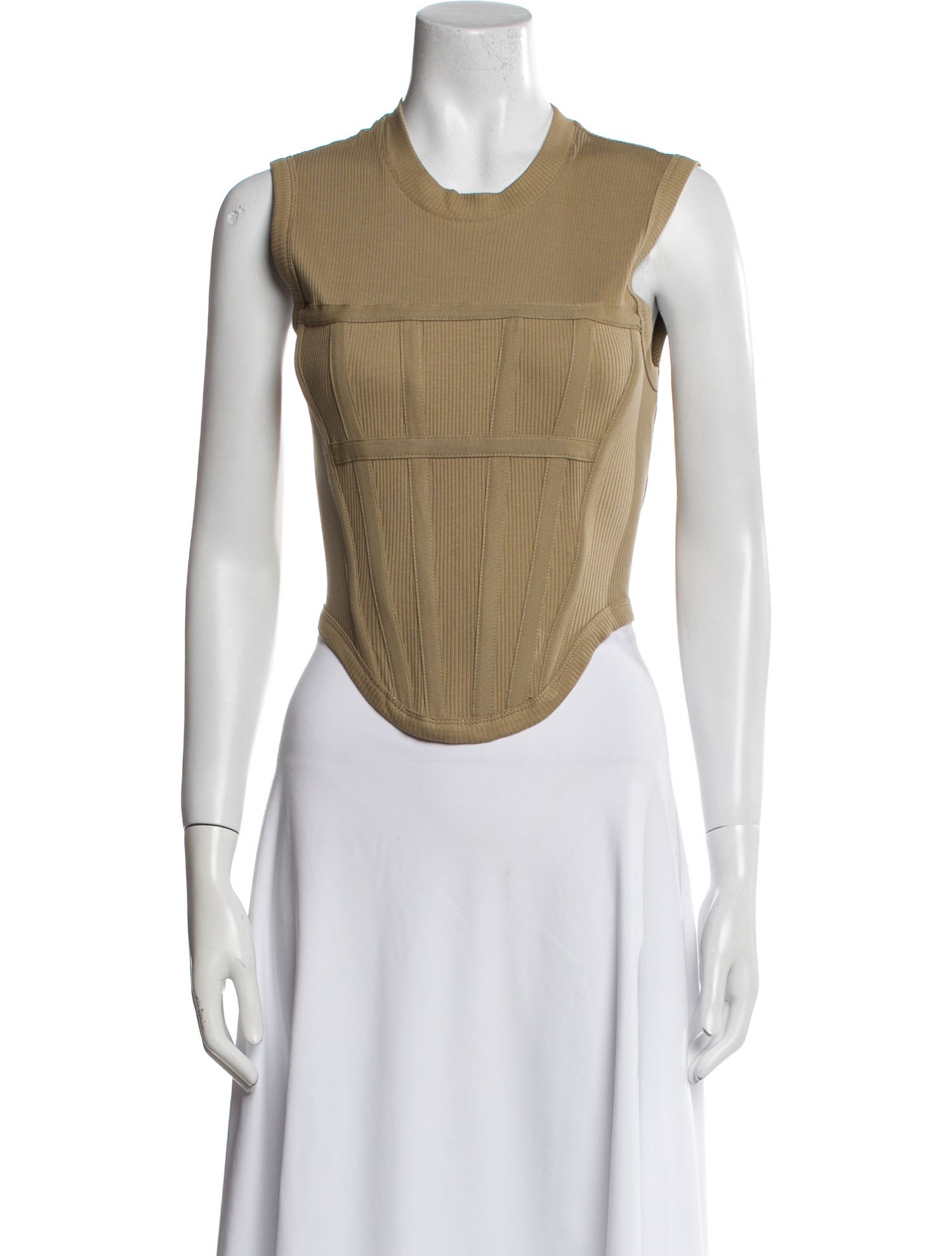 Dion Lee Crew Neck Sleeveless Crop Top