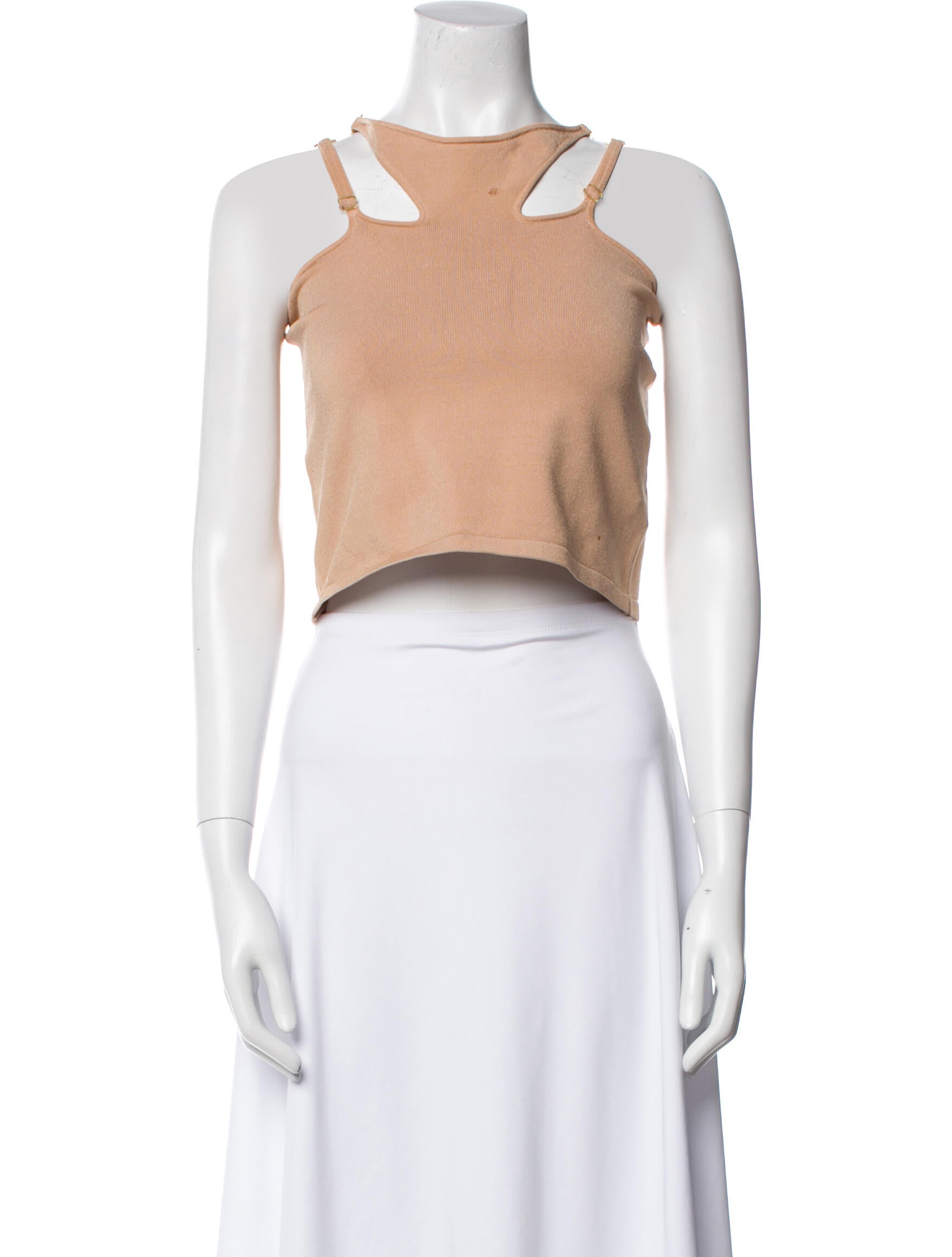 Dion Lee Square Neckline Sleeveless Crop Top
