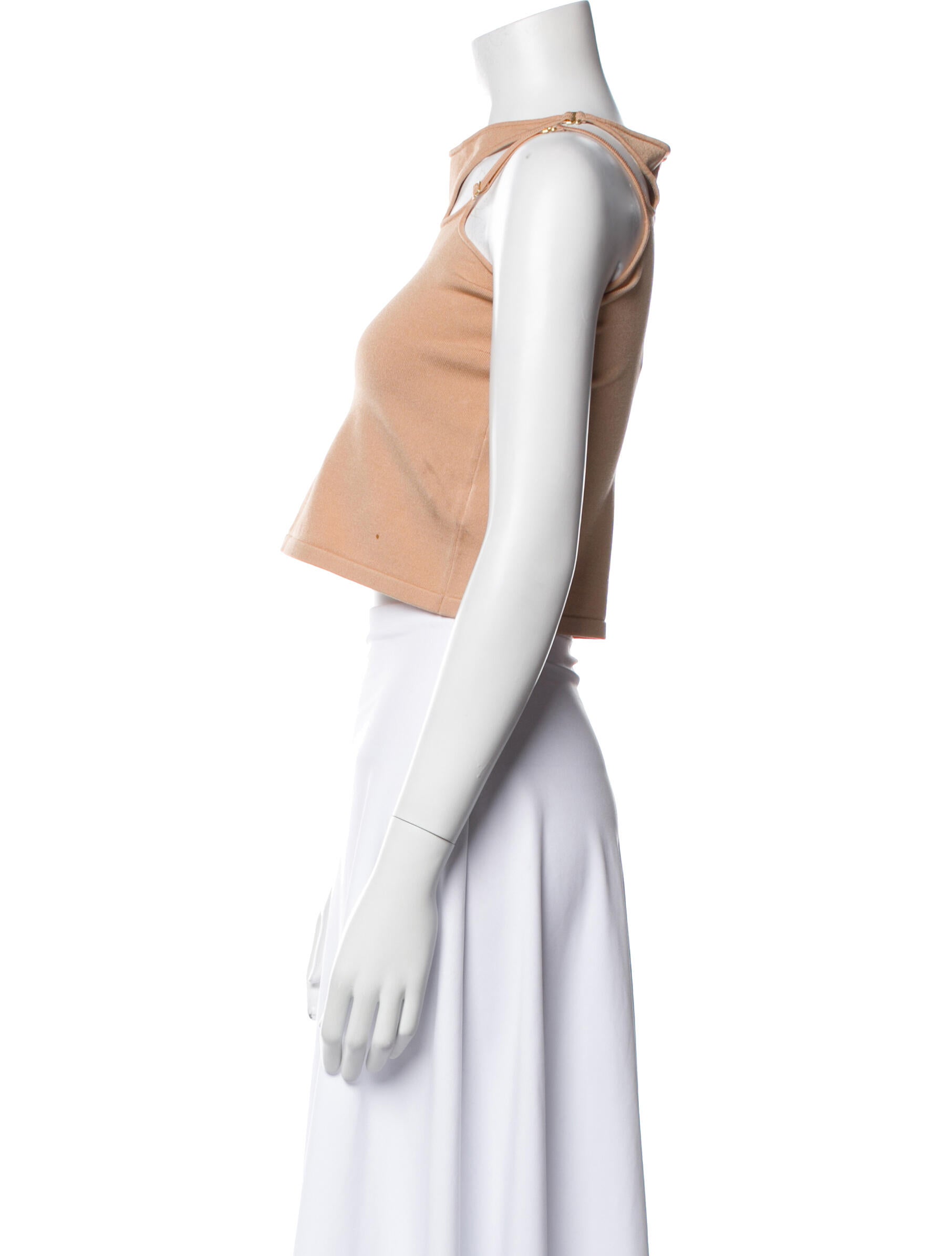 Dion Lee Square Neckline Sleeveless Crop Top