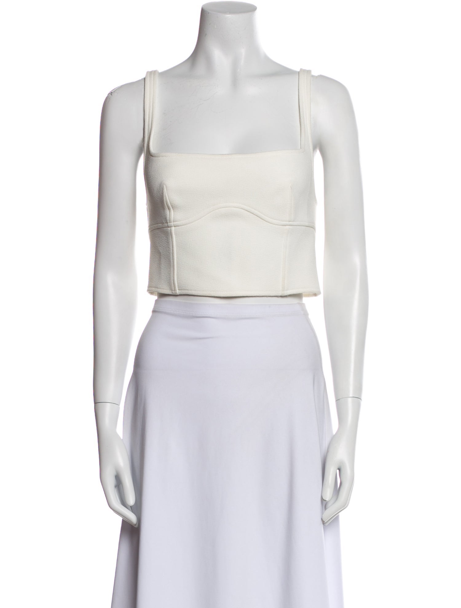 Dion Lee Square Neckline Sleeveless Crop Top