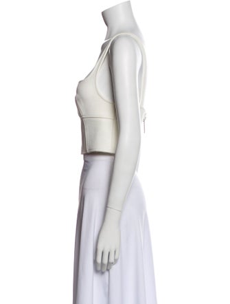 Dion Lee Square Neckline Sleeveless Crop Top