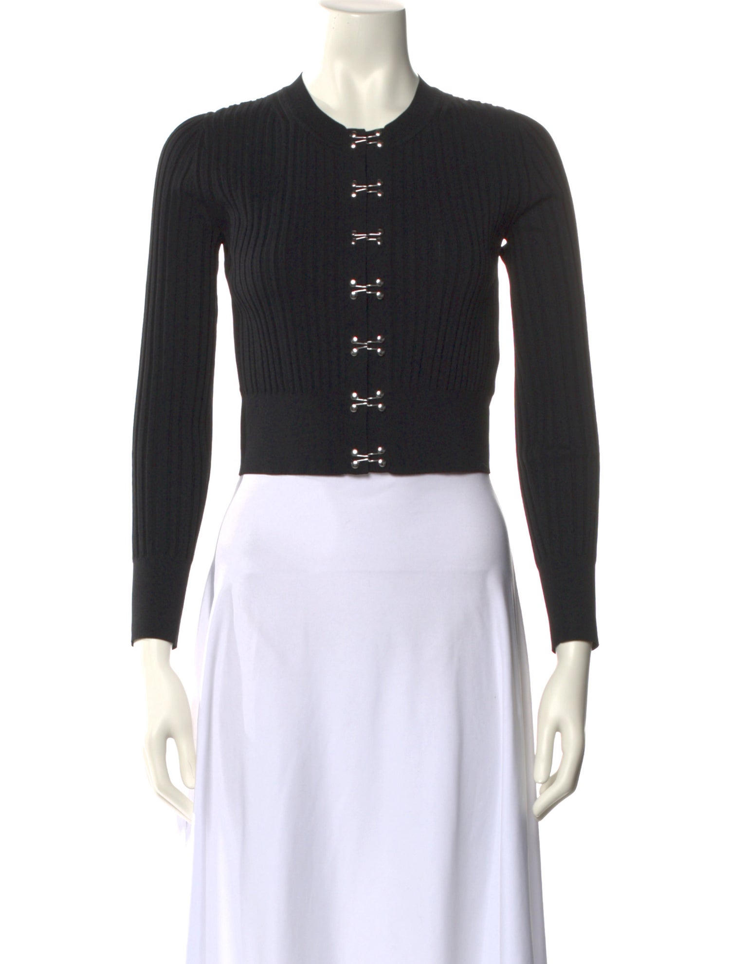 Dion Lee Crew Neck Long Sleeve Crop Top