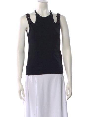 Pre-owned Dion Lee Crew Neck Sleeveless Top In Black