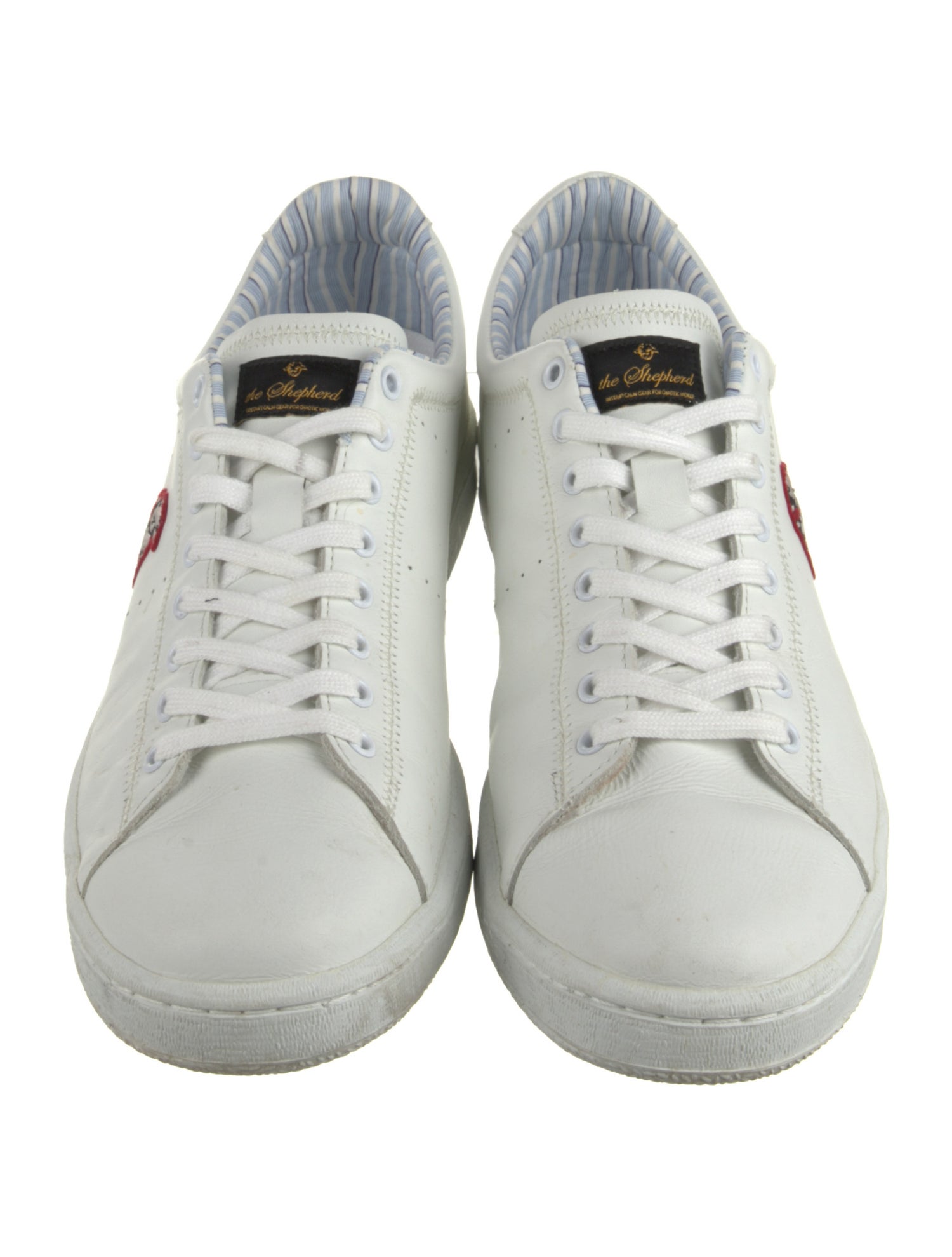 the Shepherd UNDERCOVER Leather Printed Sneakers - White Sneakers 