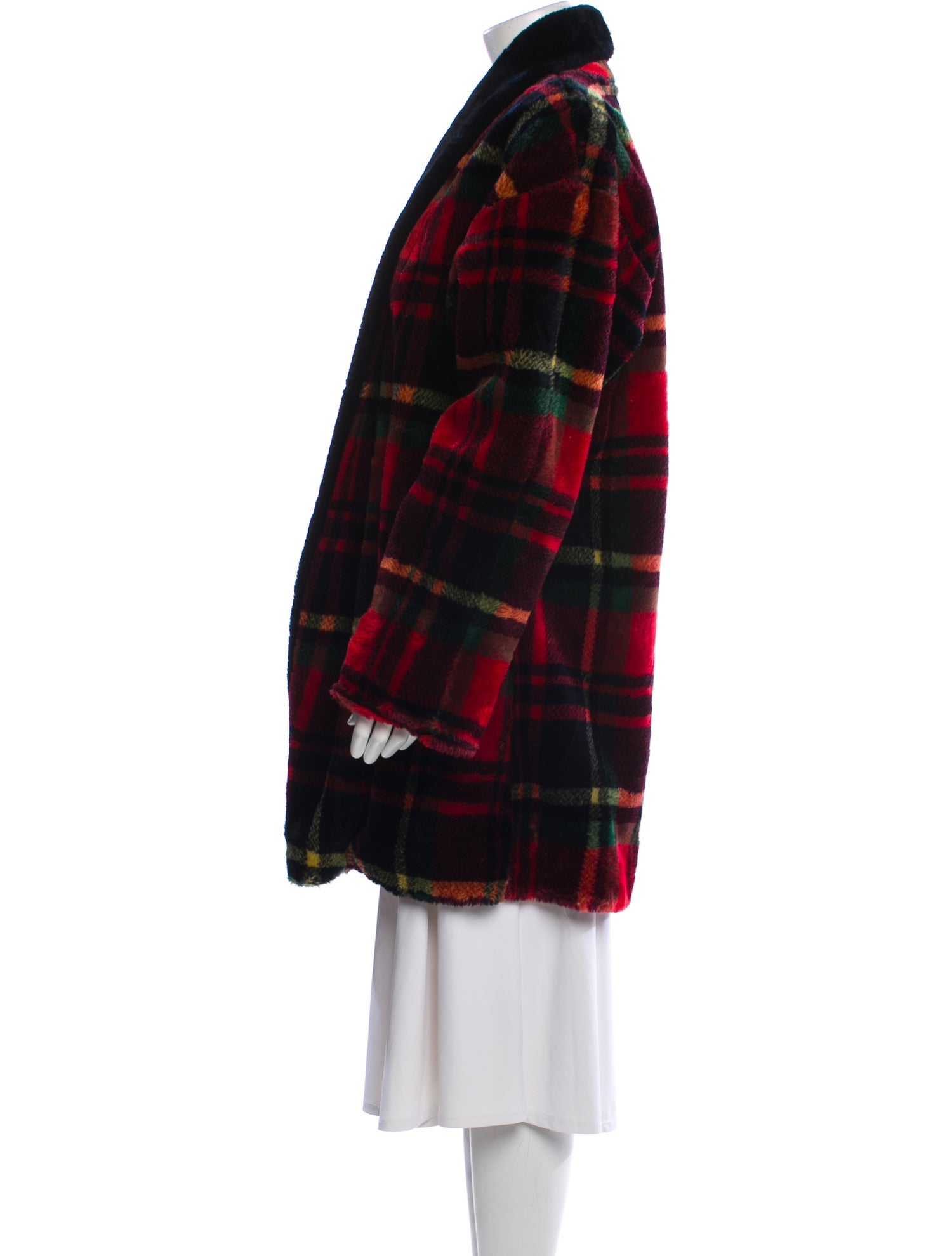 Donnybrook Plaid Print Faux Fur Coat