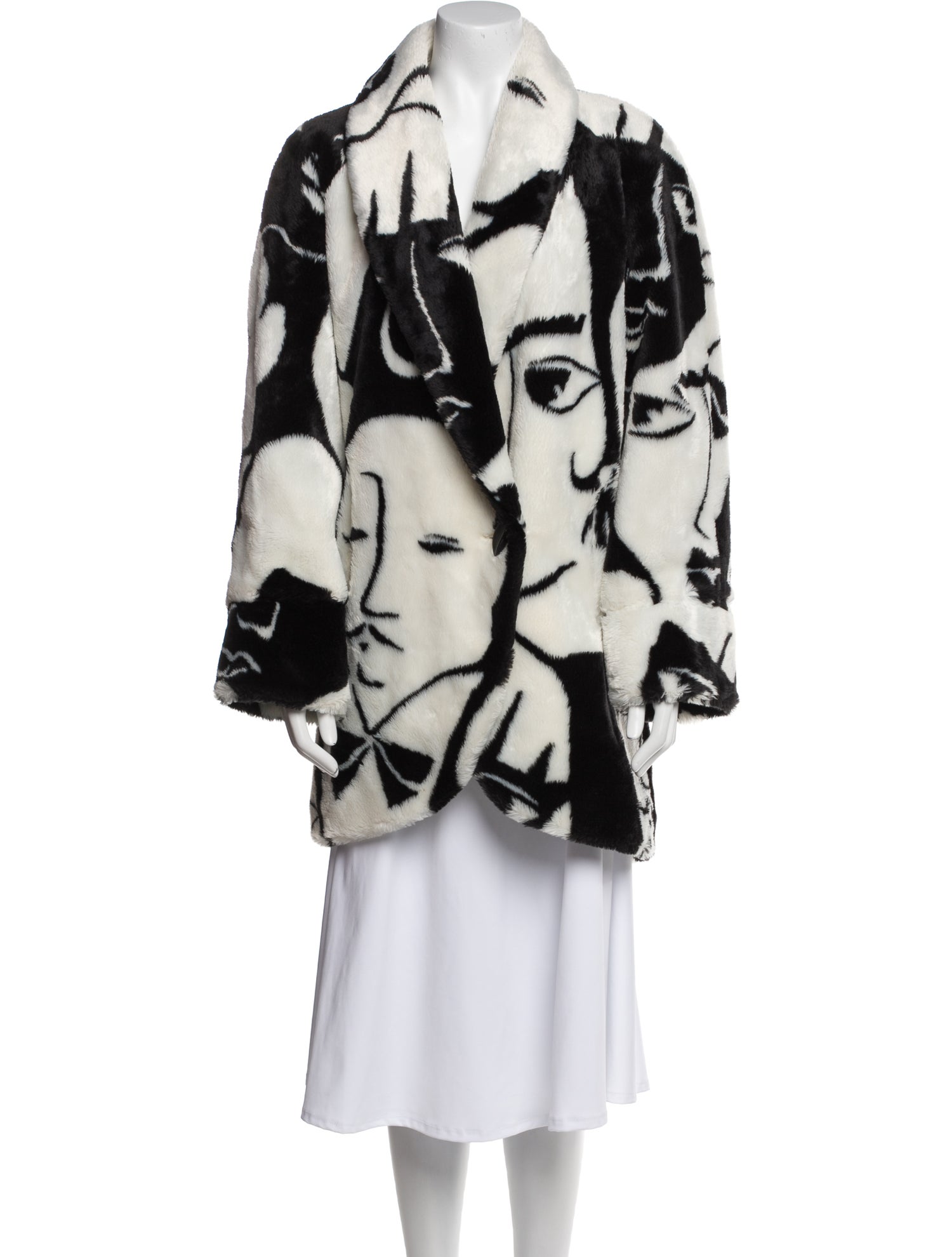 Donnybrook Graphic Print Faux Fur Coat