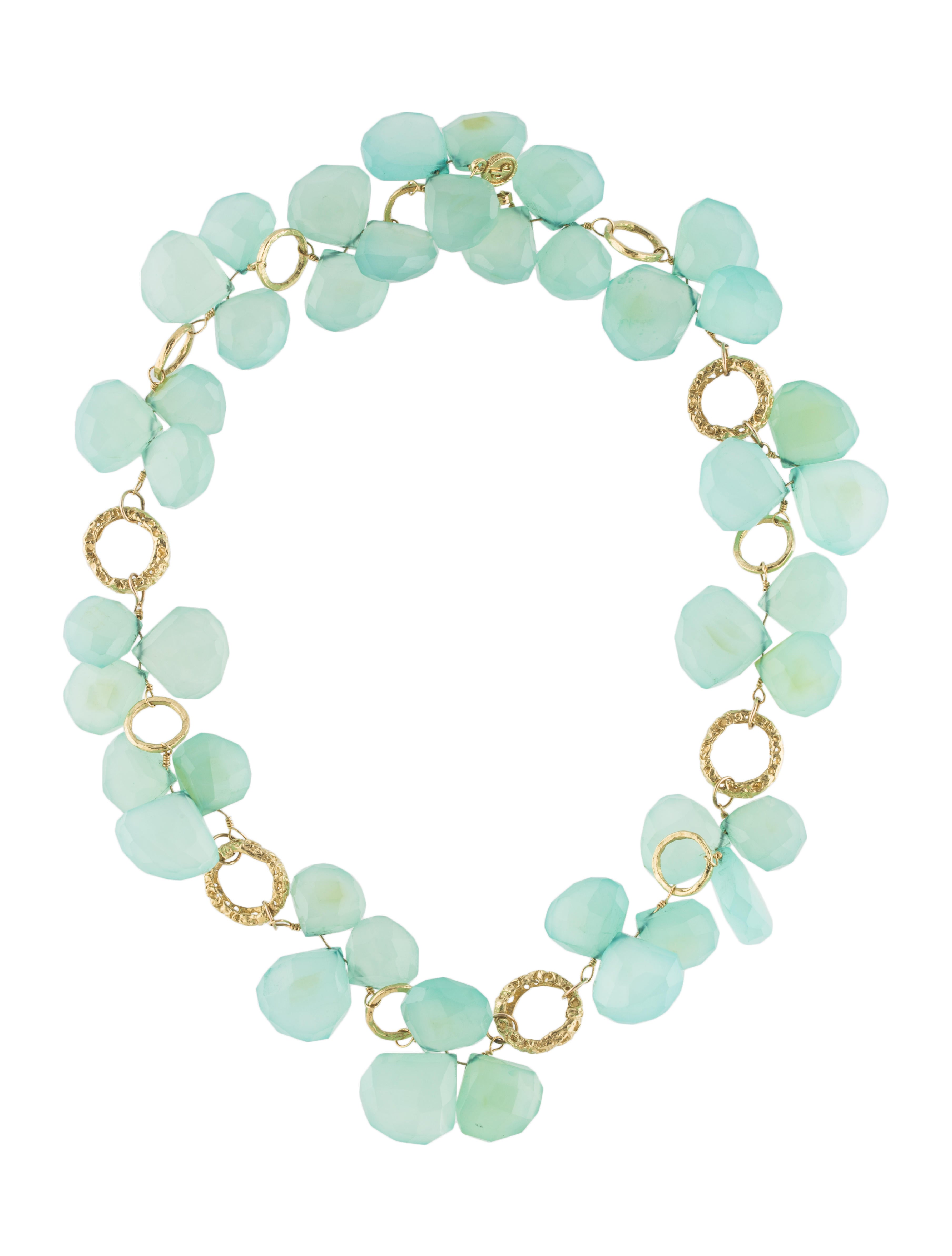 Dominique Cohen 18K Dyed Chalcedony Bead Necklace Necklaces