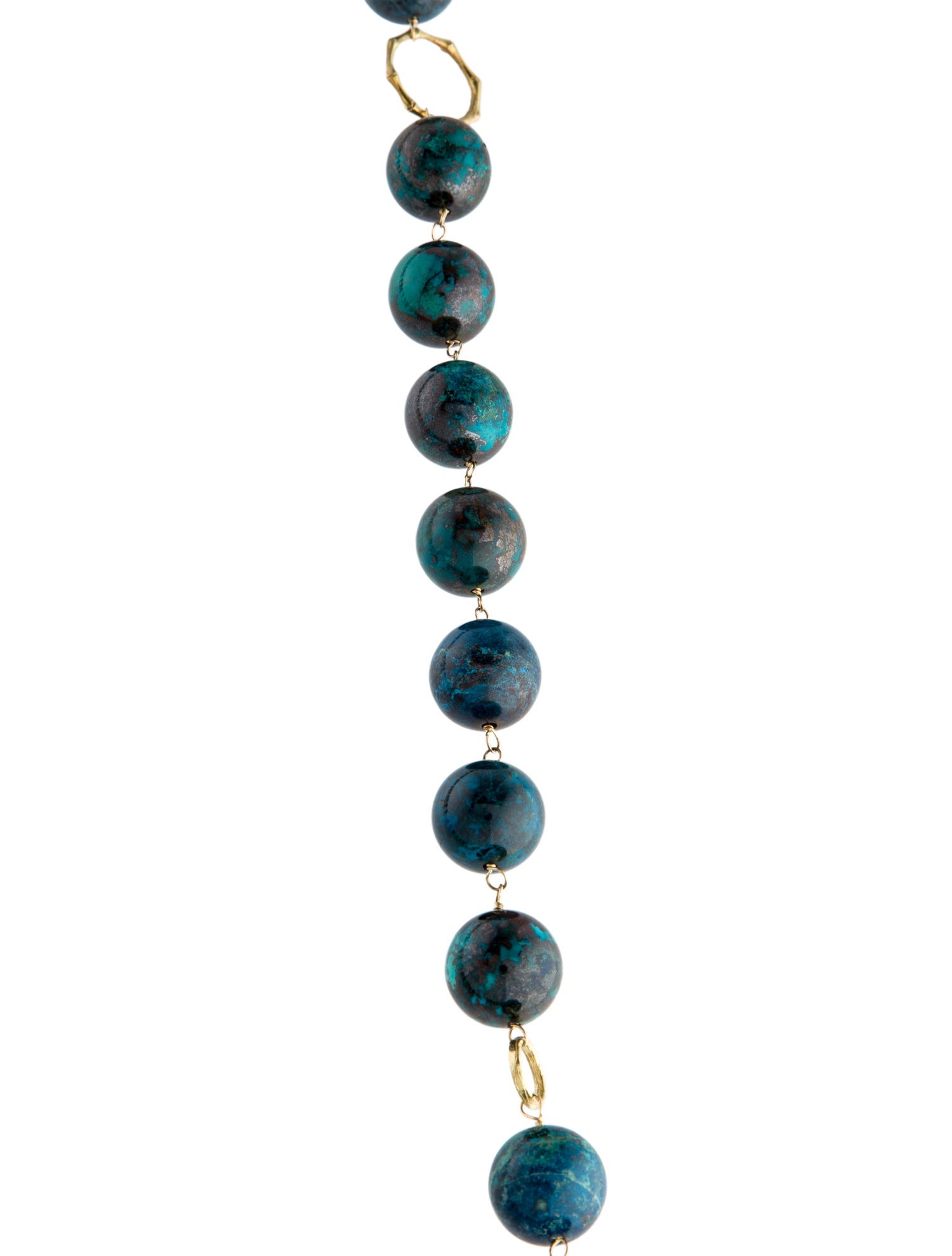 Dominique Cohen 18K Chrysocolla Bead Strand Necklace