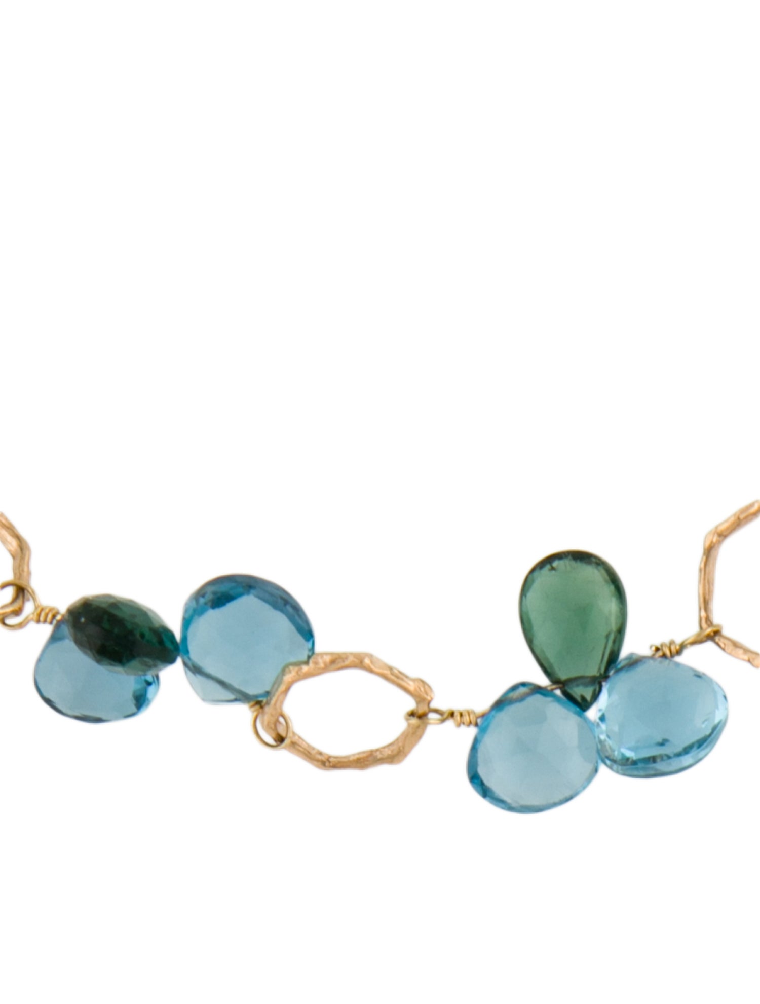 Dominique Cohen 18K Topaz & Apatite Hexagon Link Station Necklace