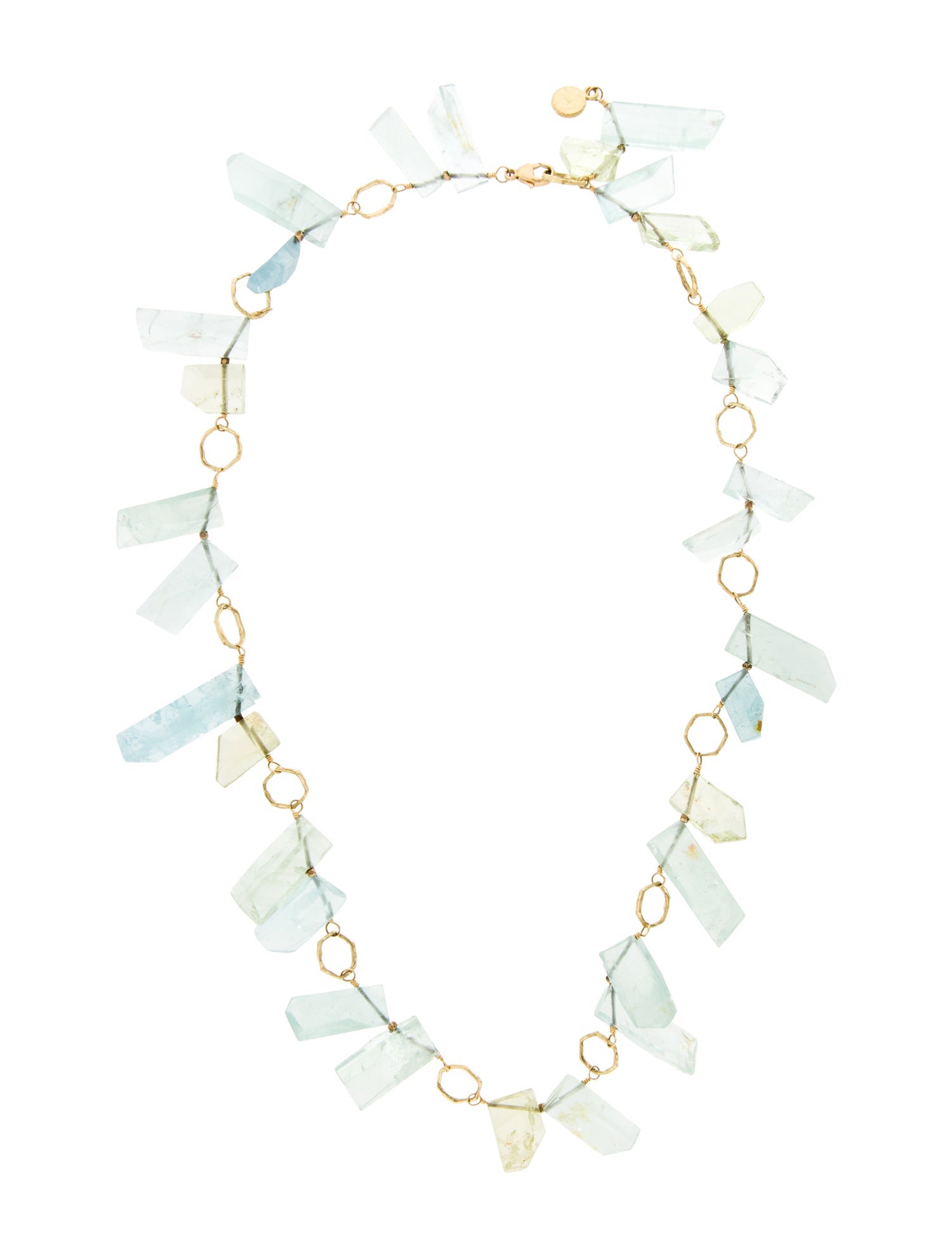 Dominique Cohen 18K Aquamarine & Beryl Station Necklace
