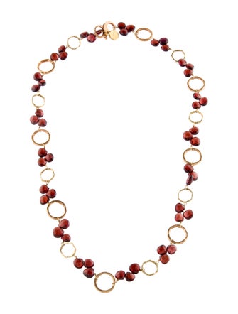Dominique Cohen 18K Garnet Station Chain Necklace
