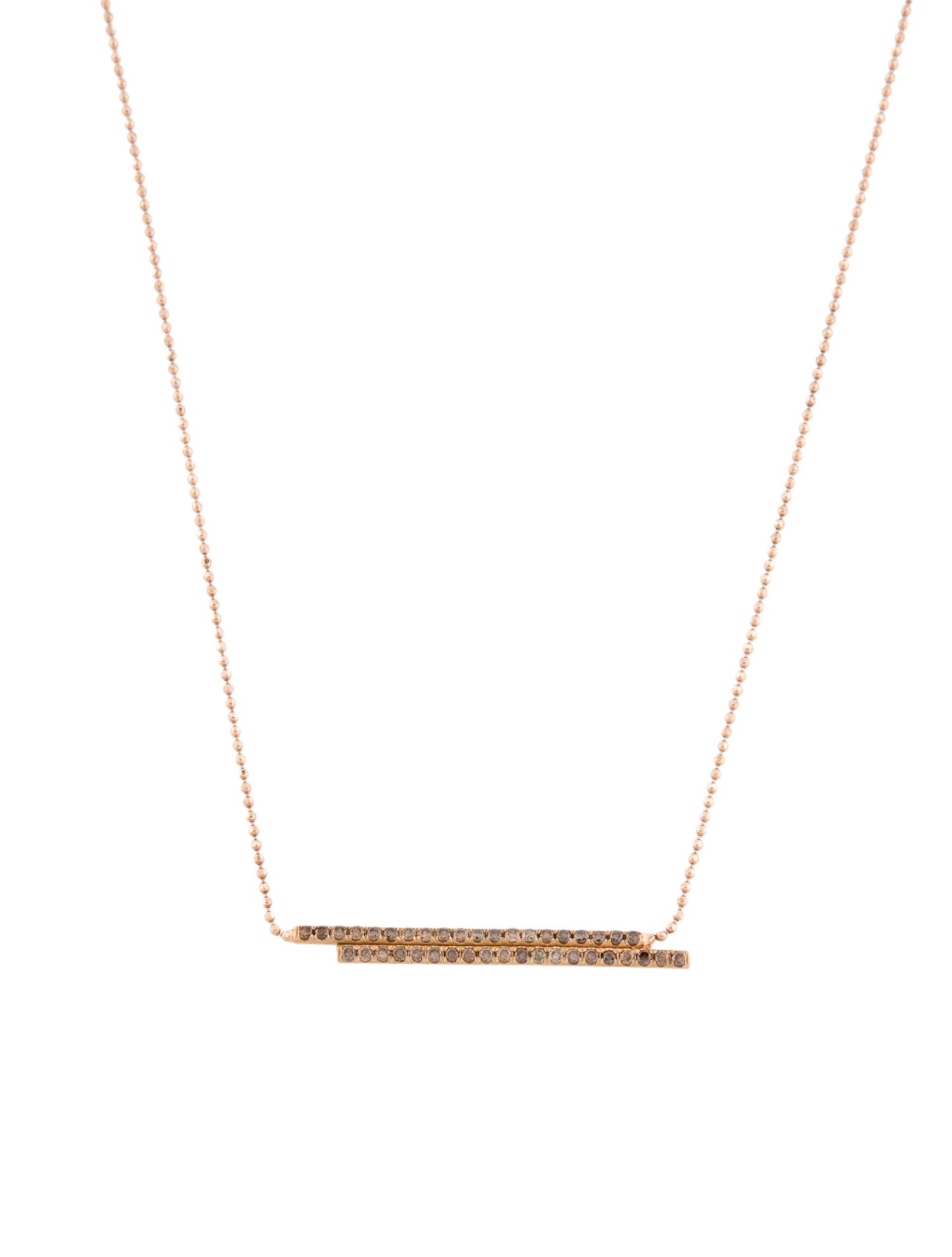 Dominique Cohen 18K Diamond Double Bar Pendant Necklace