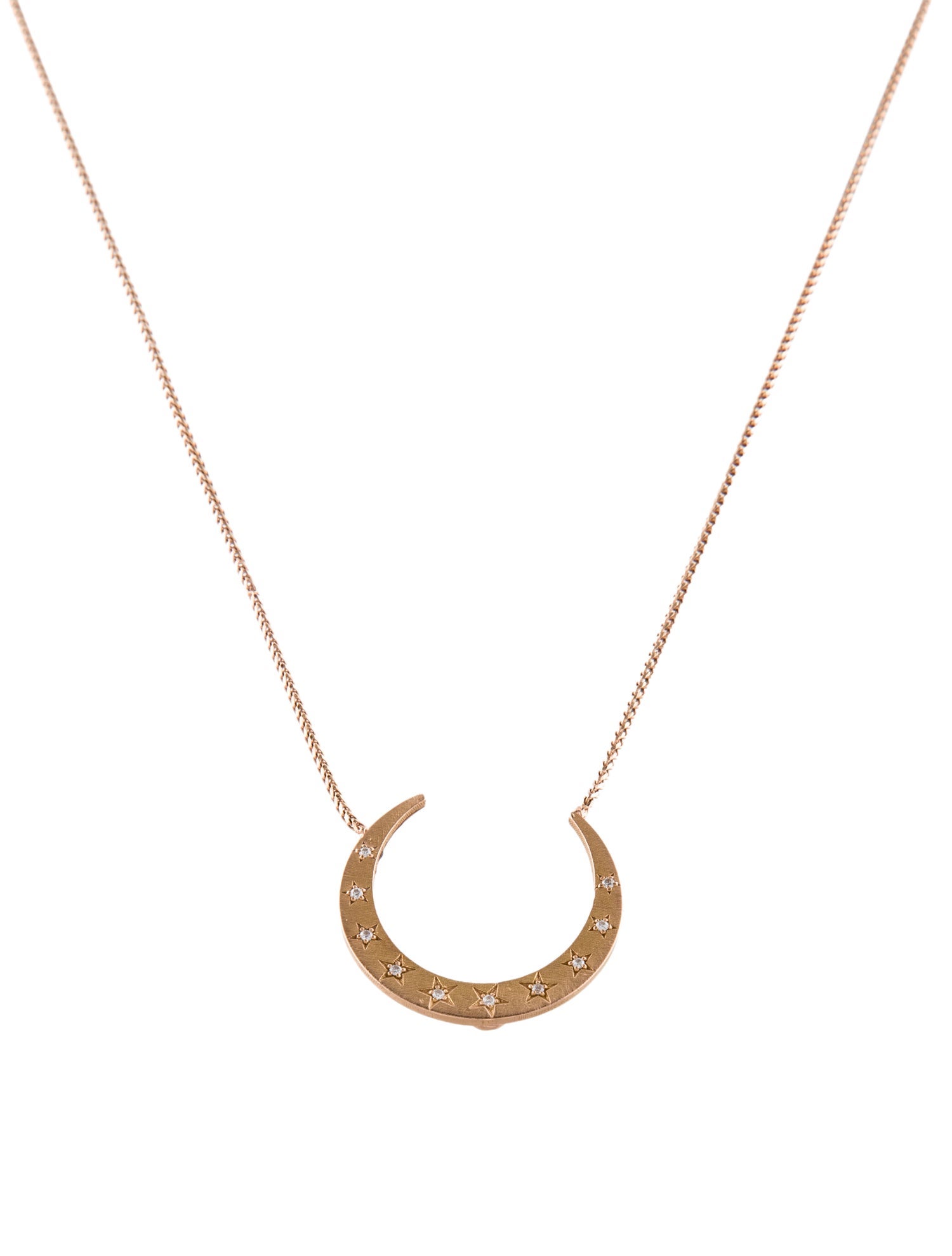 Dominique Cohen 18K Diamond Crescent Moon Pendant Necklace