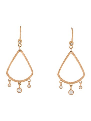 Pre-owned Dominique Cohen 18k Diamond Teardrop Earrings In Multicolor