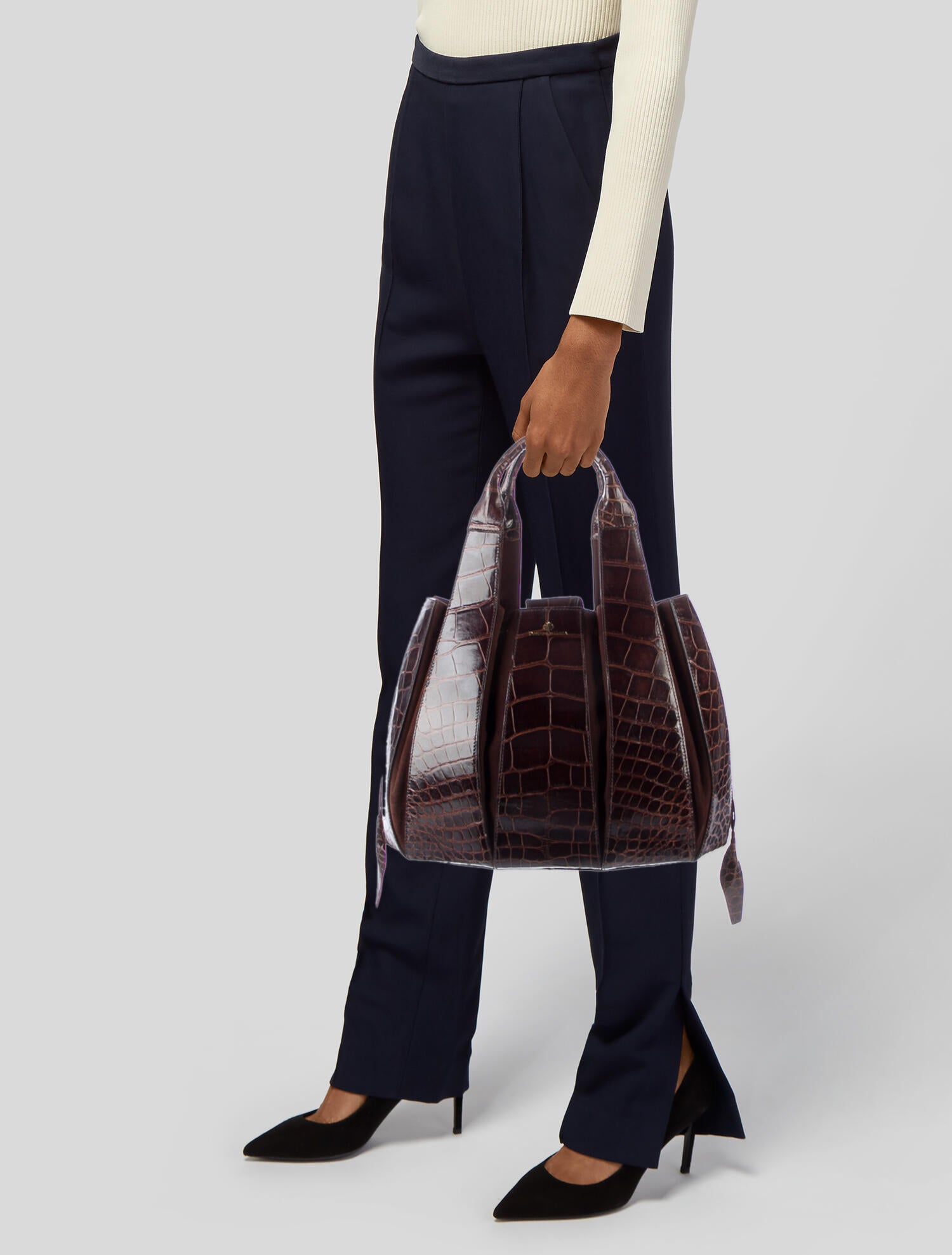 Domenico Vacca Alligator Handle Bag - Brown Handle Bags, Handbags