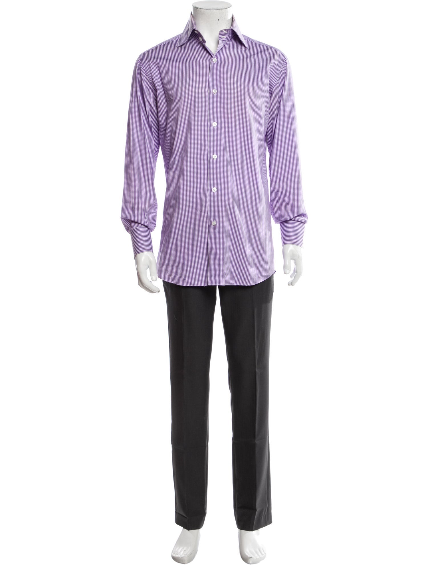 Domenico Vacca Plaid Print Long Sleeve Dress Shirt