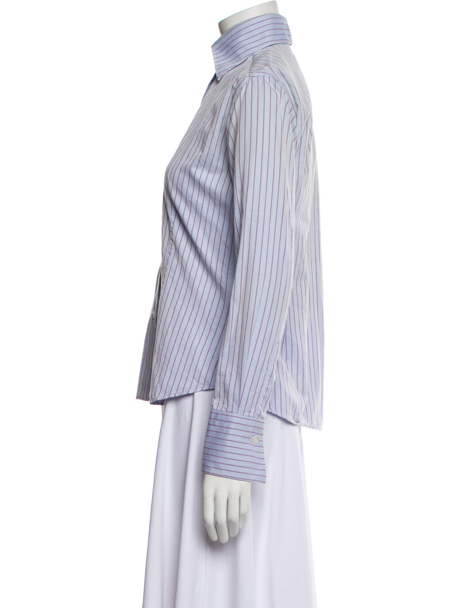 Domenico Vacca Striped Long Sleeve Button-Up Top
