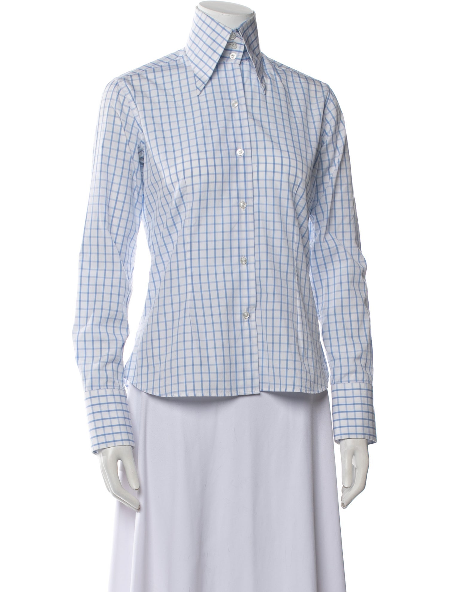 Domenico Vacca Plaid Print Long Sleeve Button-Up Top