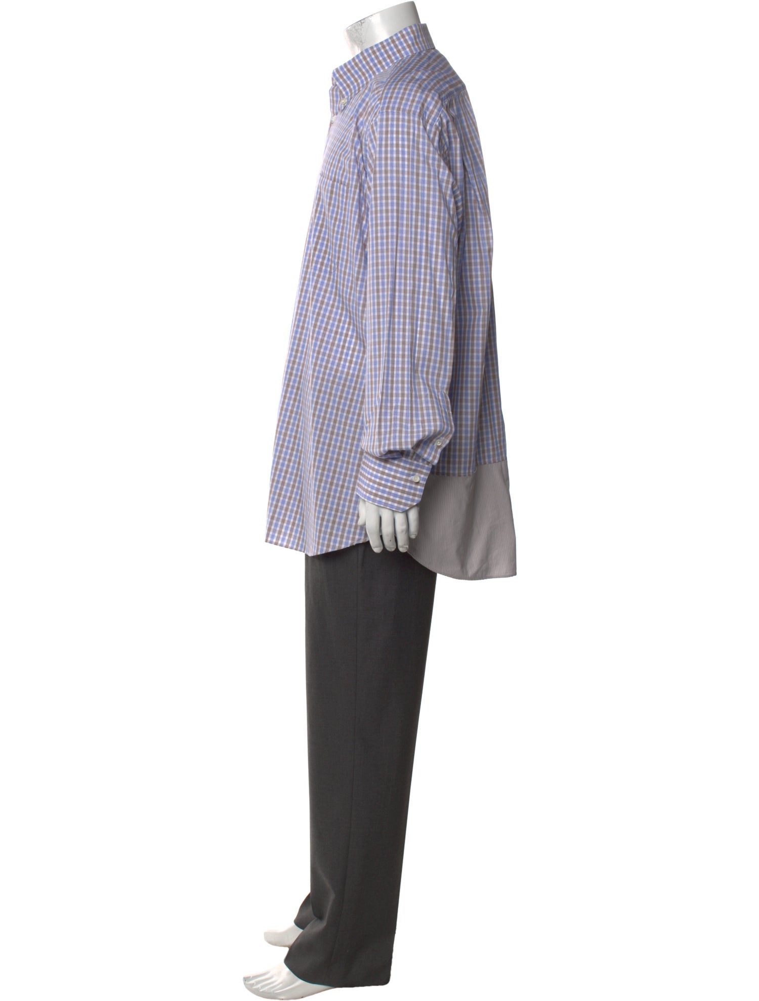 Domenico Vacca Plaid Print Long Sleeve Dress Shirt