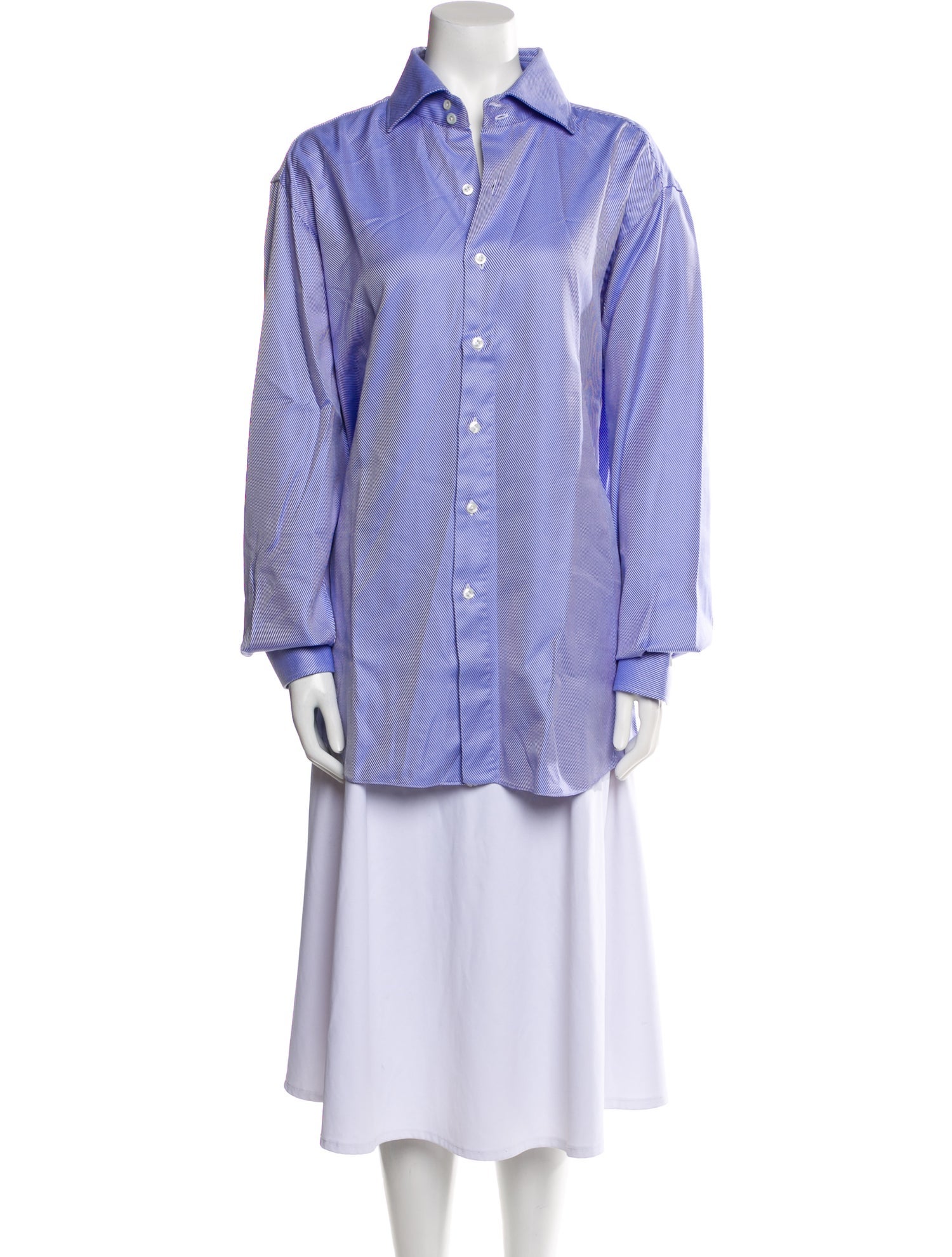 Domenico Vacca Striped Long Sleeve Button-Up Top