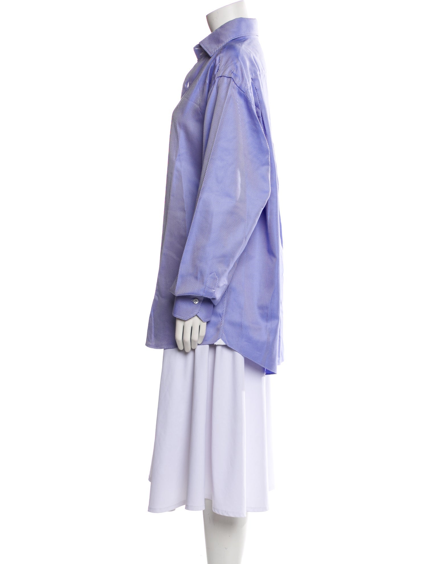 Domenico Vacca Striped Long Sleeve Button-Up Top