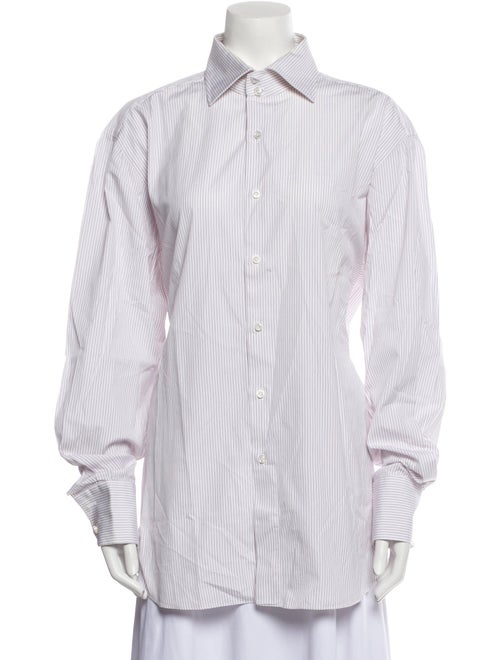 Domenico Vacca Striped Long Sleeve Button-Up Top