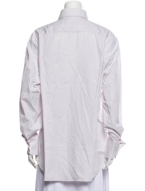 Domenico Vacca Striped Long Sleeve Button-Up Top