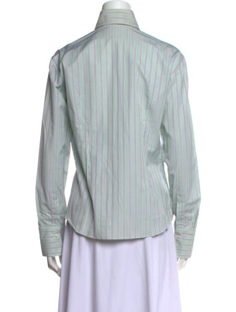 Domenico Vacca Striped Long Sleeve Button-Up Top
