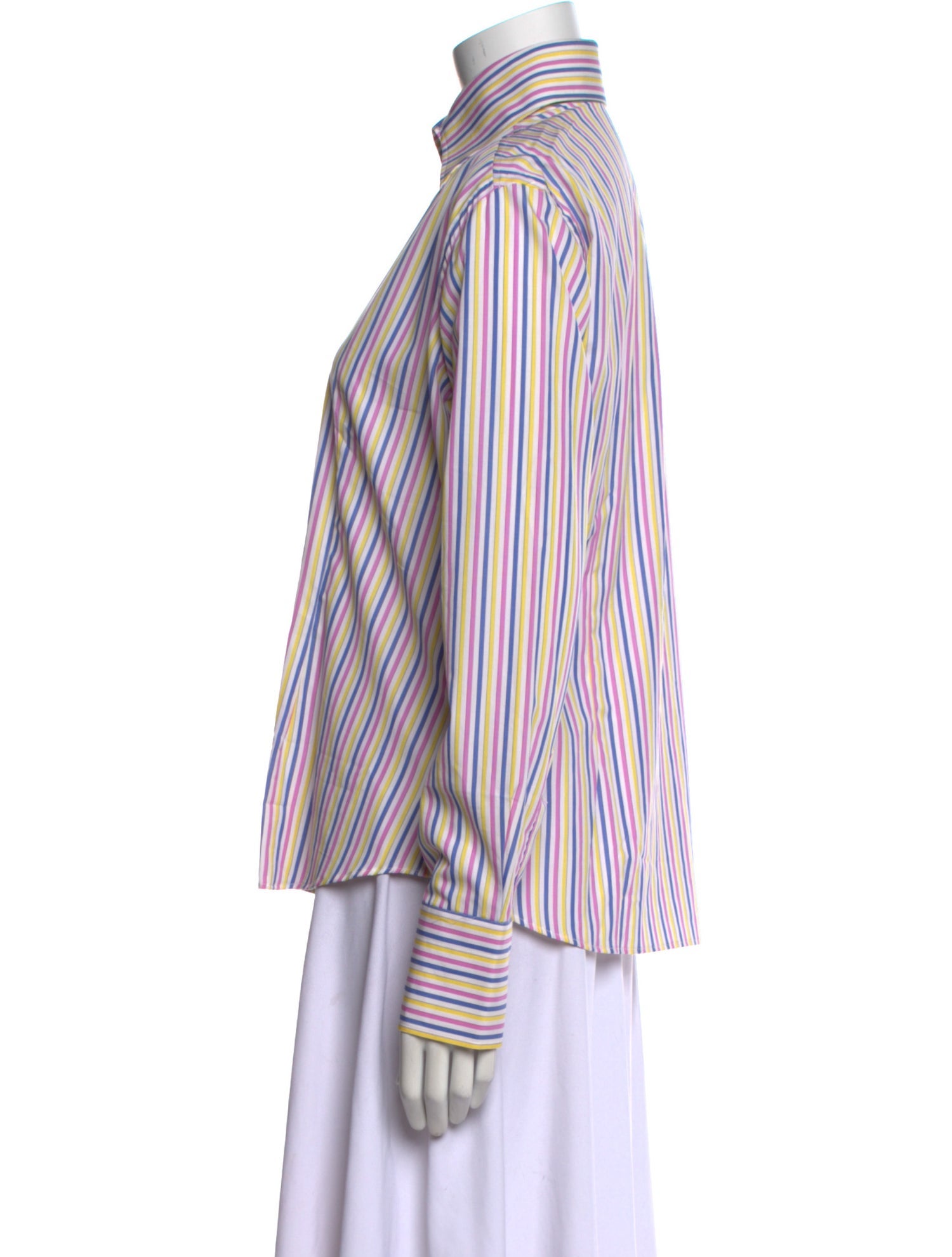 Domenico Vacca Striped Long Sleeve Button-Up Top
